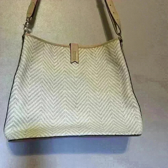 Stella & Dot Crosby - Neutral Woven Chevron Hobo Bag - Picture 3 of 3